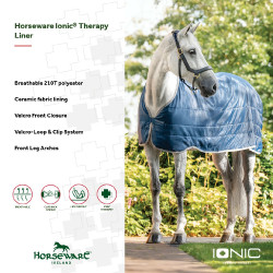 Liner Horseware Ionic Therapy 50g Bleu imperial / argent /Marine Blauw Liner Horseware Ionic Therapy 50g Bleu imperial / argent /Marine Blauw