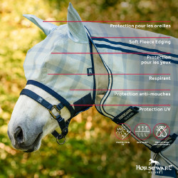 Masques anti-mouches Horseware Newmarket Marine witney Bleu marine Masques anti-mouches Horseware Newmarket Marine witney Bleu marine