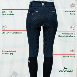 Pantalon Horseware Newmarket taille haute full seat Marine / marine Bleu