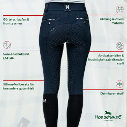 Pantalon Horseware Newmarket taille haute full seat Marine / marine Bleu