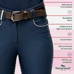 Broek Horseware Newmarket hoge taille full seat Marine / marine Blauw