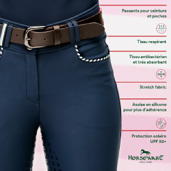 Broek Horseware Newmarket hoge taille full seat Marine / marine Blauw