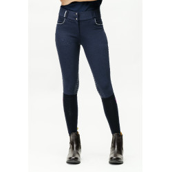 Pantalon Horseware Newmarket taille mi haute grip genoux Marine / marine Bleu