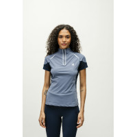 Polo 1/4 zip Horseware Stamina manches courtes Bleu Polo 1/4 zip Horseware Stamina manches courtes Bleu