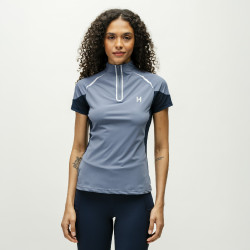 Polo 1/4 zip Horseware Stamina manches courtes Bleu Polo 1/4 zip Horseware Stamina manches courtes Bleu