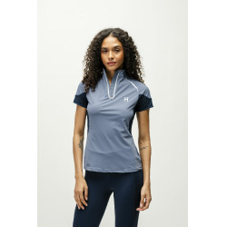 Polo 1/4 zip Horseware Stamina manches courtes Bleu Polo 1/4 zip Horseware Stamina manches courtes Bleu