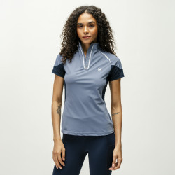 Polo 1/4 rits Horseware Stamina korte mouwen Blauw Polo 1/4 rits Horseware Stamina korte mouwen Blauw