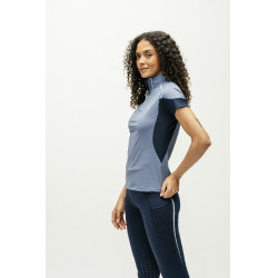 Polo 1/4 rits Horseware Stamina korte mouwen Blauw Polo 1/4 rits Horseware Stamina korte mouwen Blauw