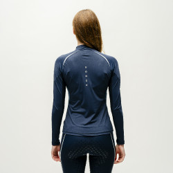 Polo 1/4 rits Horseware Stamina lange mouwen Marine Marineblauw