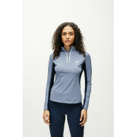 Polo 1/4 zip Horseware Stamina manches longues Bleu