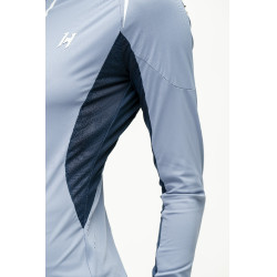 Polo 1/4 zip Horseware Stamina manches longues Bleu