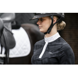 Wedstrijdpolo Horseware AA Alcina met lange mouwen Houtskool Grijs