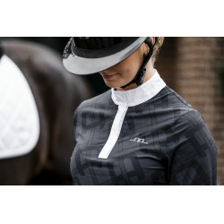 Wedstrijdpolo Horseware AA Alcina met lange mouwen Houtskool Grijs