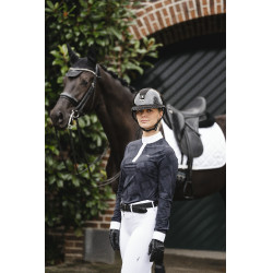 Wedstrijdpolo Horseware AA Alcina met lange mouwen Houtskool Grijs