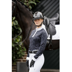 Wedstrijdpolo Horseware AA Alcina met lange mouwen Houtskool Grijs