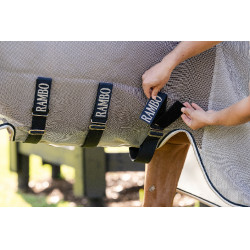 Vliegendeken Horseware Rambo Protector Integrated Zilver / marine