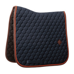 Tapis de selle Kentucky Onion quilt Leather Neon Marine Bleu marine