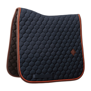 Tapis de selle Kentucky Onion quilt Leather Neon Marine Bleu marine