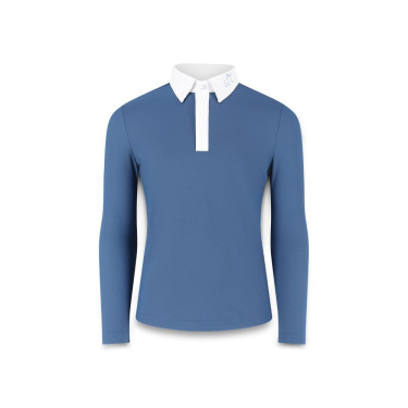 Polo de concours Kentucky Osaka manches longues garçon Marine Bleu marine