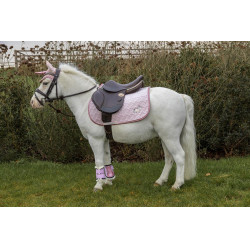 Tapis de selle Kentucky Tête de Licorne Pailleté Rose pâle