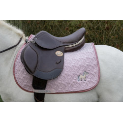 Tapis de selle Kentucky Tête de Licorne Pailleté Rose pâle