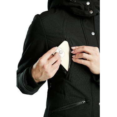 Jas Montar extra lang Dicte dames Zwart