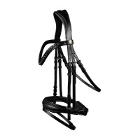 Bridon verni Waldhausen S-Line Blackshine muserolle combinée pull back Noir