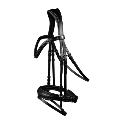 Bridon verni Waldhausen S-Line Blackshine muserolle combinée pull back