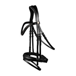 Waldhausen S-Line Blackshine gelakte hoofdstel met gecombineerde pull back neusriem Zwart Waldhausen S-Line Blackshine gelakte hoofdstel met gecombineerde pull back neusriem Zwart