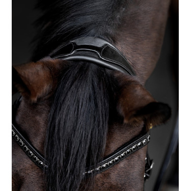 Bridon verni Waldhausen S-Line Blackshine muserolle combinée pull back Bridon verni Waldhausen S-Line Blackshine muserolle combinée pull back