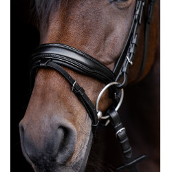 Bridon verni Waldhausen S-Line Blackshine muserolle combinée pull back Noir Bridon verni Waldhausen S-Line Blackshine muserolle combinée pull back Noir