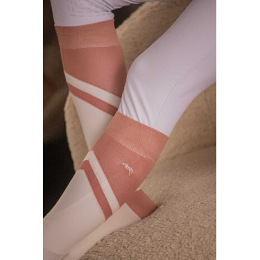 Chaussettes d'équitation Pénélope Fun Rose / blanc