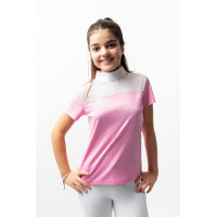 Polo de concours Horze Kaya enfant strass Blanc brillant Polo de concours Horze Kaya enfant strass Blanc brillant