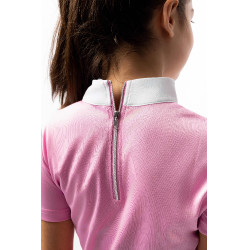 Polo de concours Horze Kaya enfant strass Rose begonia