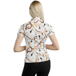 Damespolo met korte mouwen Montar Haily Bridle print Wit Damespolo met korte mouwen Montar Haily Bridle print Wit