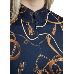 Polo manches courtes Montar imprimé Haily Bridle femme Marine Bleu marine