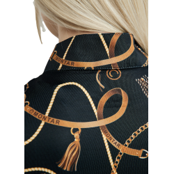 Polo manches courtes Montar imprimé Haily Bridle femme Noir