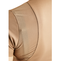 Polo d'entrainement Montar MoStar manches courtes inserts en mesh femme Latté