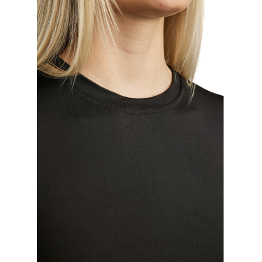 T-shirt maille manches courtes Montar MoStella logo imprimé au laser femme Noir T-shirt maille manches courtes Montar MoStella logo imprimé au laser femme Noir