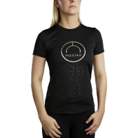 T-shirt manches courtes Montar MoSille Junior logo imprimé gun metal femme Noir