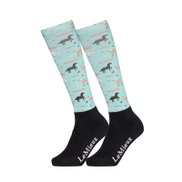 Chaussettes Harlow Mini LeMieux Froostie Poney imprimé Blue topaz Chaussettes Harlow Mini LeMieux Froostie Poney imprimé Blue topaz