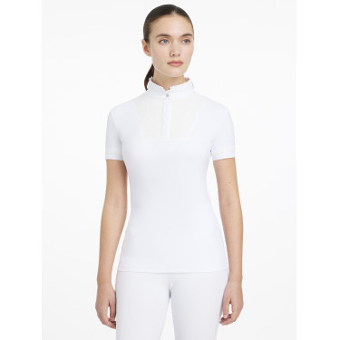 Chemise de concours LeMieux plissée Sophia manches courtes Blanc Chemise de concours LeMieux plissée Sophia manches courtes Blanc