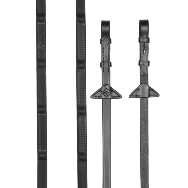 Rênes caoutchouc LeMieux Ergo Grip Zwart