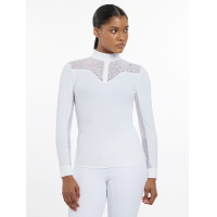 Wedstrijdpolo LeMieux Emily lange mouwen Wit