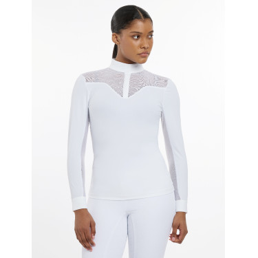 Wedstrijdpolo LeMieux Emily lange mouwen Wit