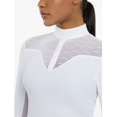 Polo de concours LeMieux Emily manches longues Blanc