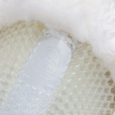 Gel- en schapenvachtverhogend achterkussen Acavallo Transparant / witte schapenvacht