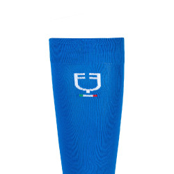 Chaussettes techniques extensibles avec drapeau italien Equestro Bleu de savoie