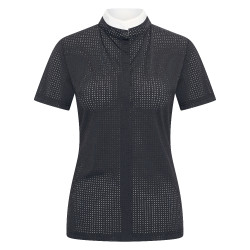 Wedstrijdpoloshirt mesh Imperial Riding Grandprix korte mouwen dames Zwart