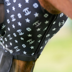 Masque anti-mouches avec nez Imperial Riding Trail ride Noir AOP Motifs